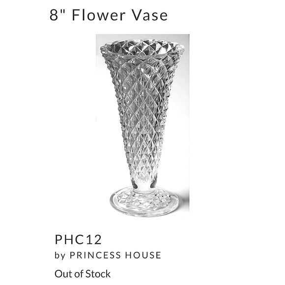 Vntg 🇩🇪 8 1/8" Lead Crystal Diamond 💎 Point Vase by Princess House - Picture 13 of 15